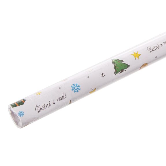 Papír balicí Šťastné a veselé 100x70 cm 2 ks CZ, SK, náhr. 842354 a 842358