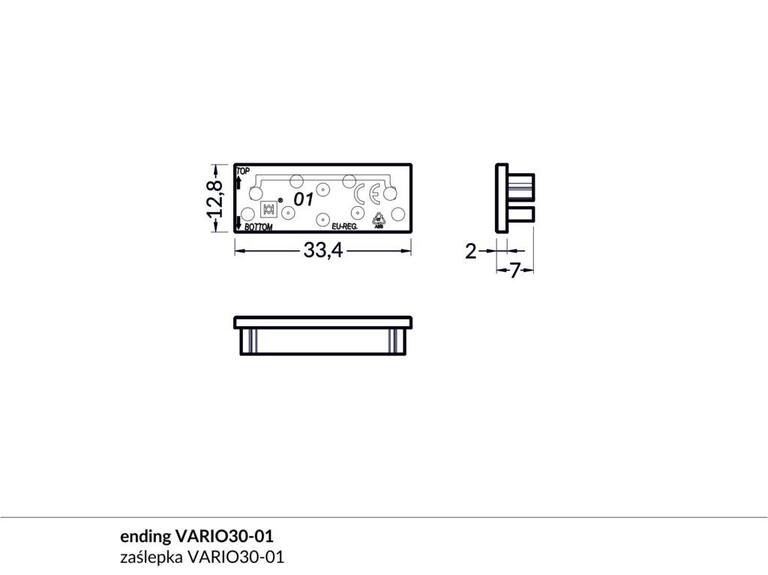 Koncovka WIRELI VARIO30-01 černá, pár
