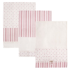 Utěrka kuch. bavlna Heart gifty SRDCE 3 ks růžová