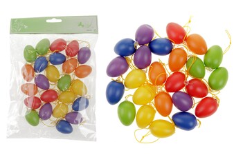 Vajíčka plastová 4cm, 24 kusů v sáčku, mix barev VEL5045-MIX