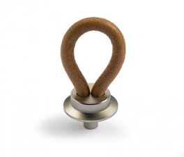 Úchytka HETTICH 9113691 FILAGA světle-hnědá kůže/nikl matný
