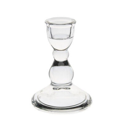 Svícen sklo pr.6,5V9cm čirá