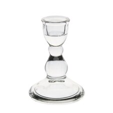 Svícen sklo pr.6,5V9cm čirá