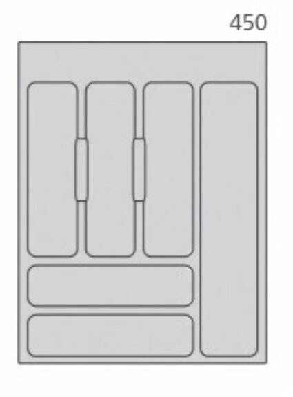 Rozdělovník plastový do zásuvky M45 386x482mm, šedý