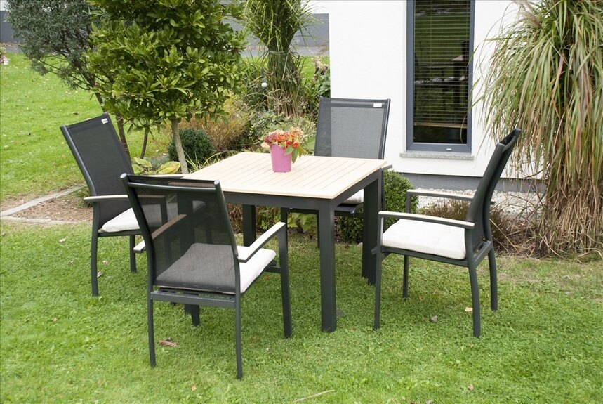 EXPERT WOOD antracit -  gastro hliníkový stůl 90x90x75cm