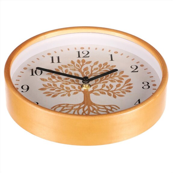 Hodiny nástěnné, MDF s dřevěným rámem, 22cm.