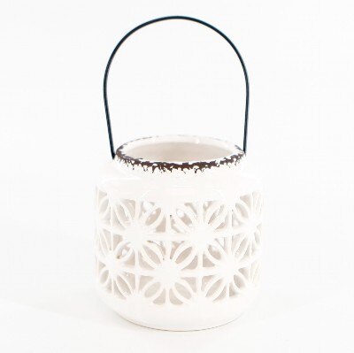 Lucerna keramika pr.12cm bílá