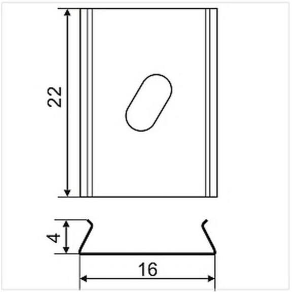 Montážní úchyt U oválný otvor, nerez ocel, ks