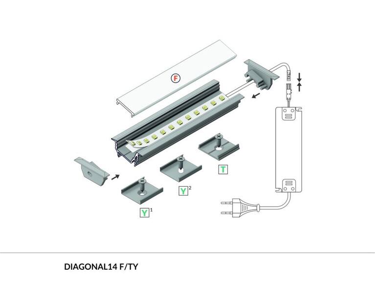 Profil WIRELI DIAGONAL14 F/TY bílý lak, 2m (metráž)
