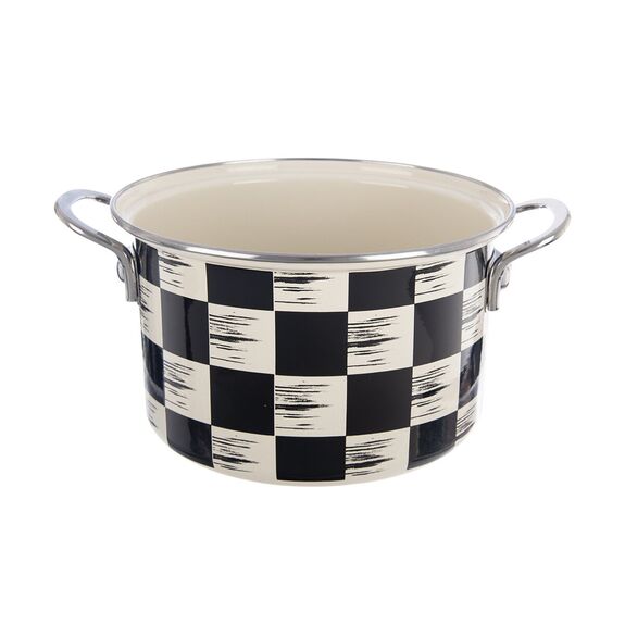 Hrnec smalt ŠACHOVNICE Lem 4 l