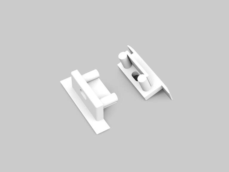 Koncovka WIRELI BEGTIN12 bílá hranatá s otvorem, pár