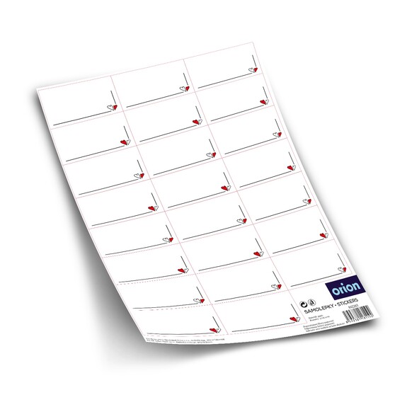 Samolepky na dárky SRDÍČKA obdélník prázdné 23, náhr. 842547