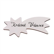 Cedulka "Krásné Vánoce", barva bílá. V sáčku 12 ks