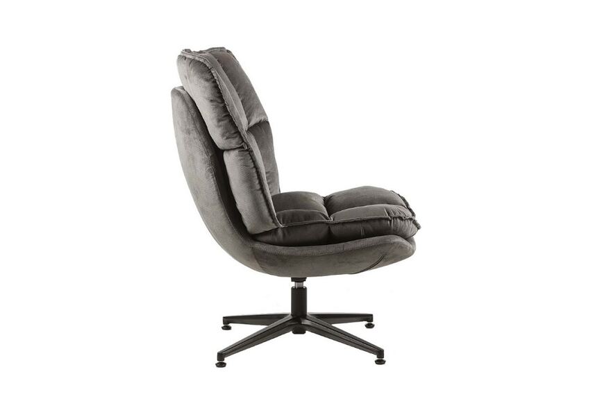 VANESA VELVET otočné křeslo, šedá/černá