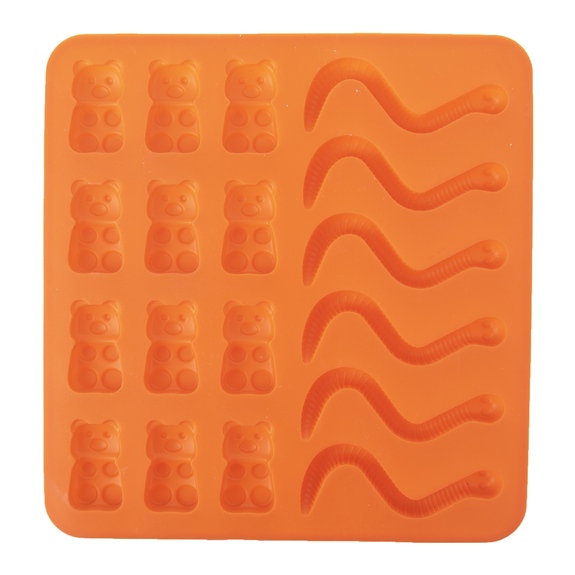 Forma silikon gumídci/žížaly 18 oranžová, náhr. 154469