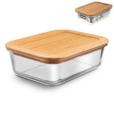 Dóza borosil. sklo/bambus s těsněním 1,1 l