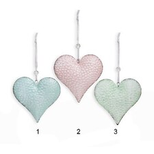 Srdce závěs kov 10cm mix