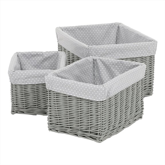 Koš proutěný regálový, sada 3ks