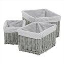 Koš proutěný regálový, sada 3ks