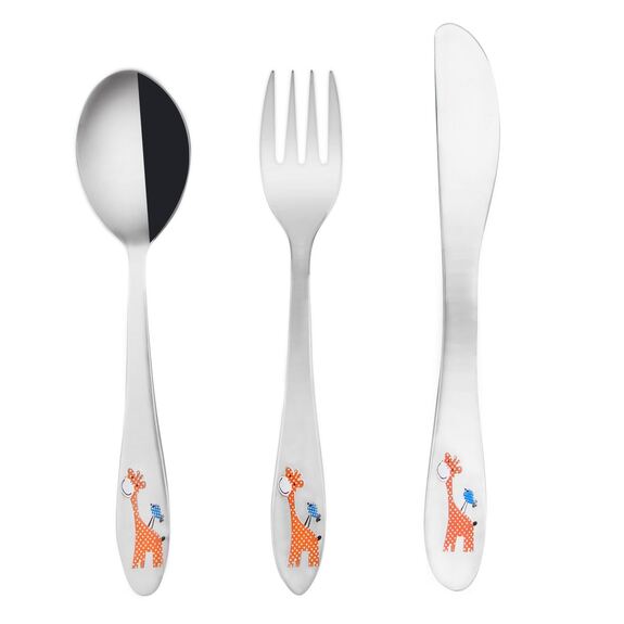 Příbory nerez dětské ŽIRAFA 3 ks