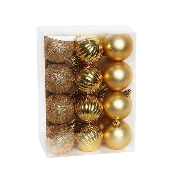 Baňky pvc 24ks/5cm zlatá