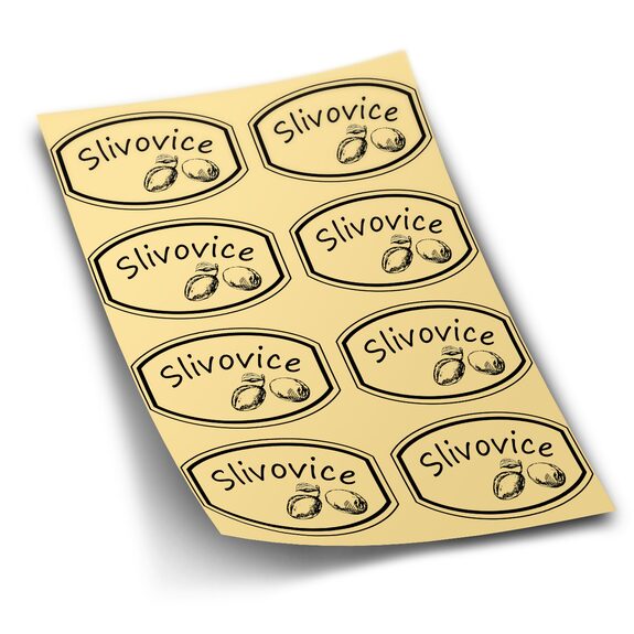Samolepky na láhve Slivovice ovál 8 CZ
