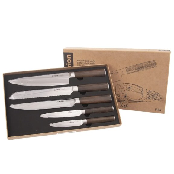 Nůž kuchyňský nerez WOODEN sada 5 ks