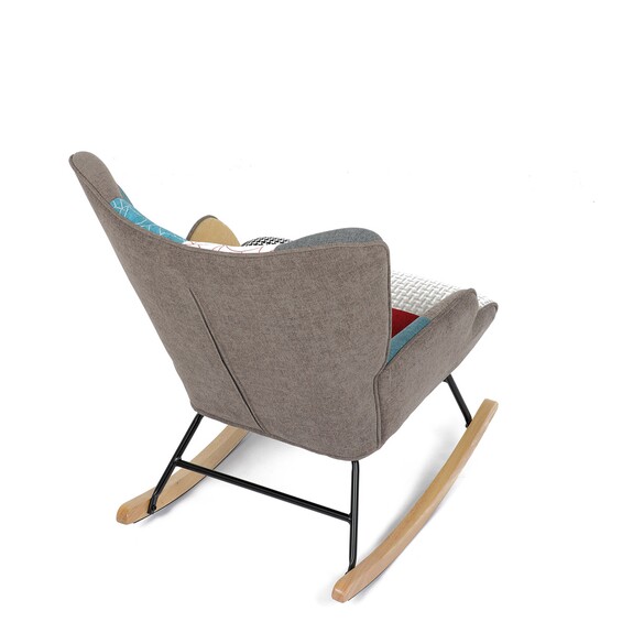 Křeslo houpací AK-374 PW2 potah patchwork látka