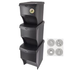 Koš odp. UH 3x22 l černá