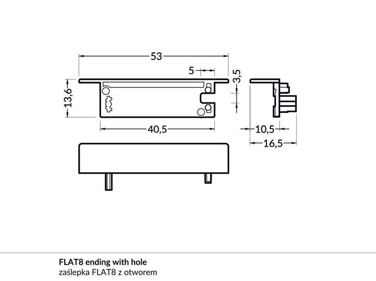 Koncovka WIRELI FLAT8 černá, pár