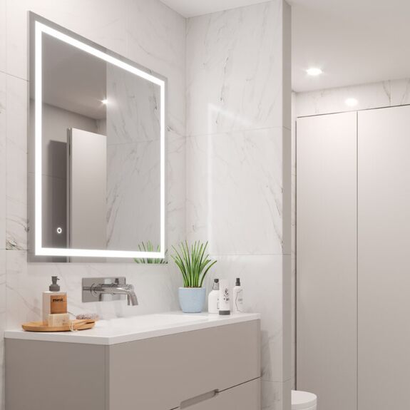 Zrcadlo s LED osvětlením, 600x35x800 mm