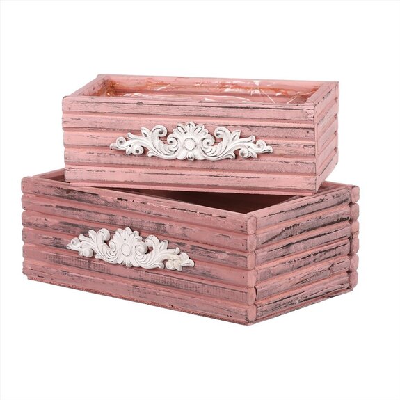 Obal na květiny dřevěný, sada 2ks AB2164