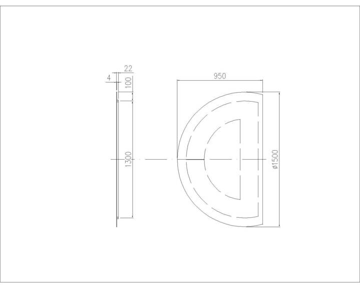 Zrcadlo SNAB STYLE Půlkruh O1500