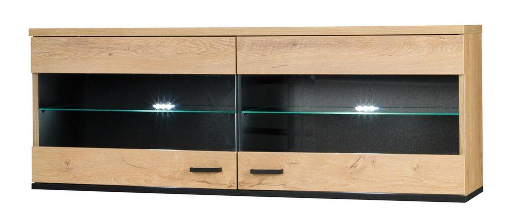 Závěsná vitrína Falco Jocker R9 dub lefkas/černá