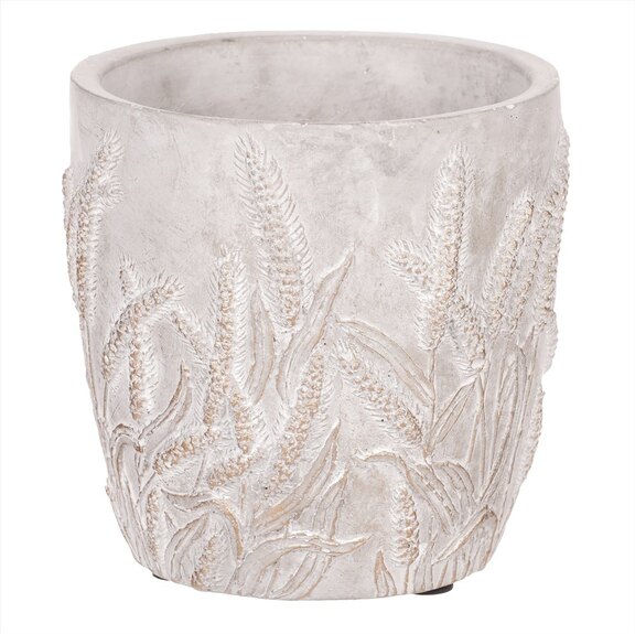 Obal betonový s dekorem obilí, zlatá barva 3ks