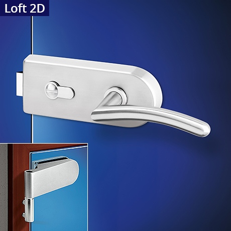 Heda Loft kování na skleněné dveře OV + 2D nerez