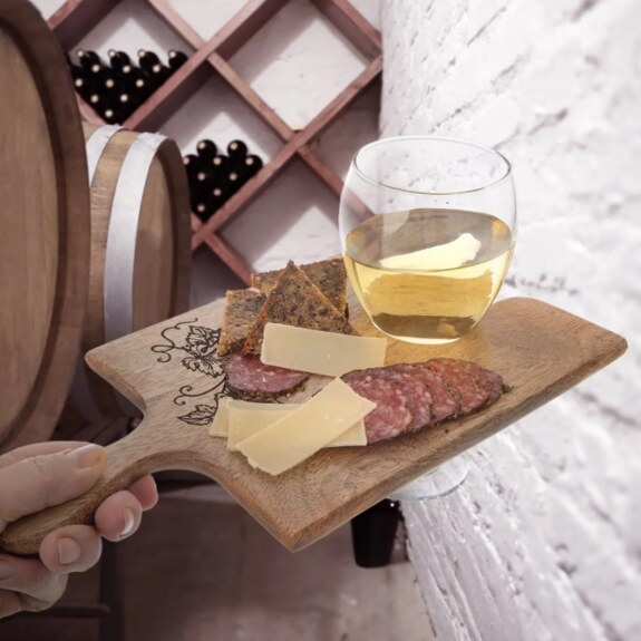 Prkénko dřevo rukojeť MANGO servír.+koštovací 30x15 cm