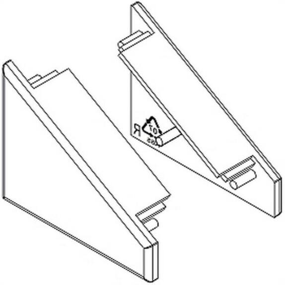 Koncovka WIRELI CORNER14 šedá, pár