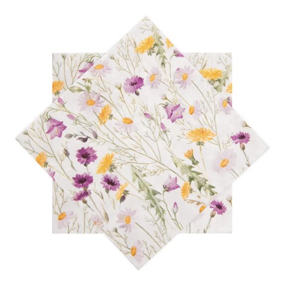 Ubrousek papír jarní květy 20 ks 33x33 cm fialová