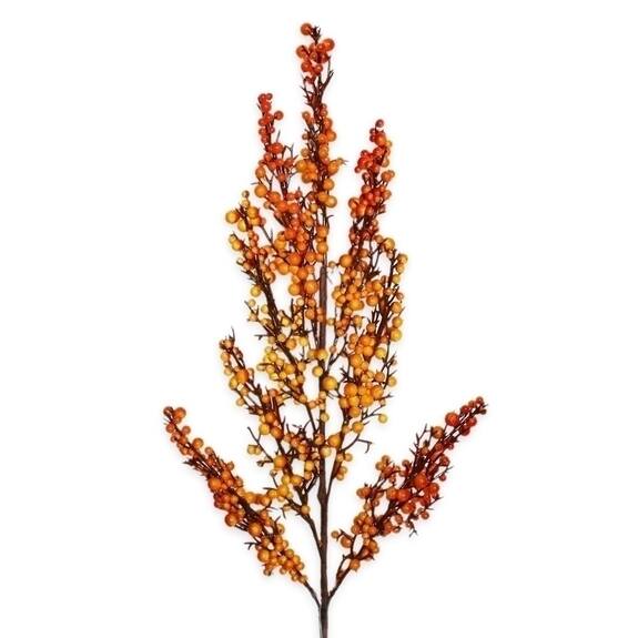 Bobule větev pvc 63cm oranž