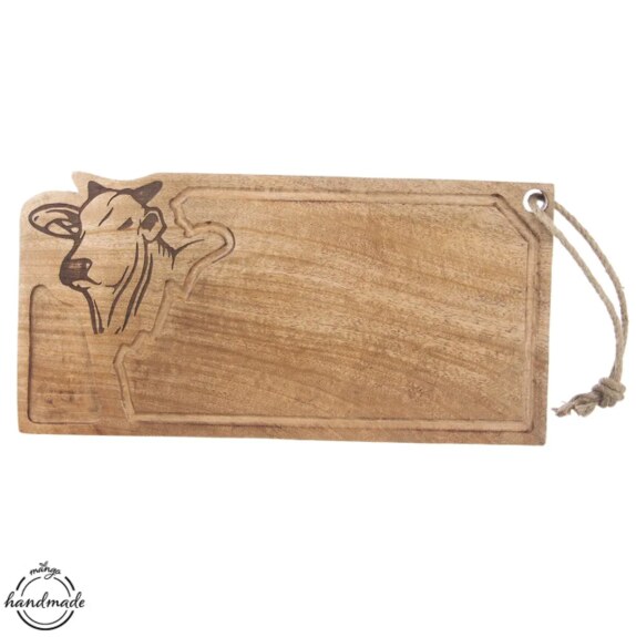 Prkénko dřevo MANGO kráva 45x22 cm