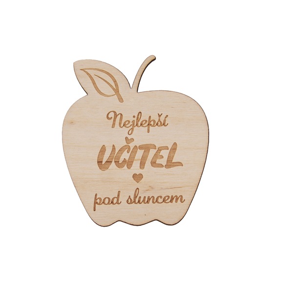 Podtácek dřevo NEJLEPŠÍ UČITEL 10x12 cm 1 ks