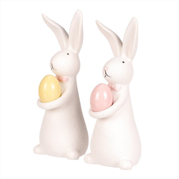 Zajíc s vajíčkem - porcelán, menší, mix 2 druhů, cena za 1 ks