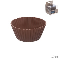 Formička silikon košíček muffiny 12 ks hnědá