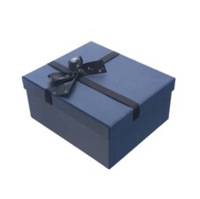 Krabice papír dárková 21x18,5x10 cm dekor modrá