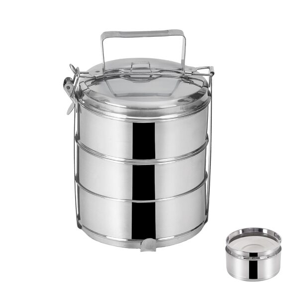Jídlonosič nerez+víka 3x1,3 l, pr. 16 cm