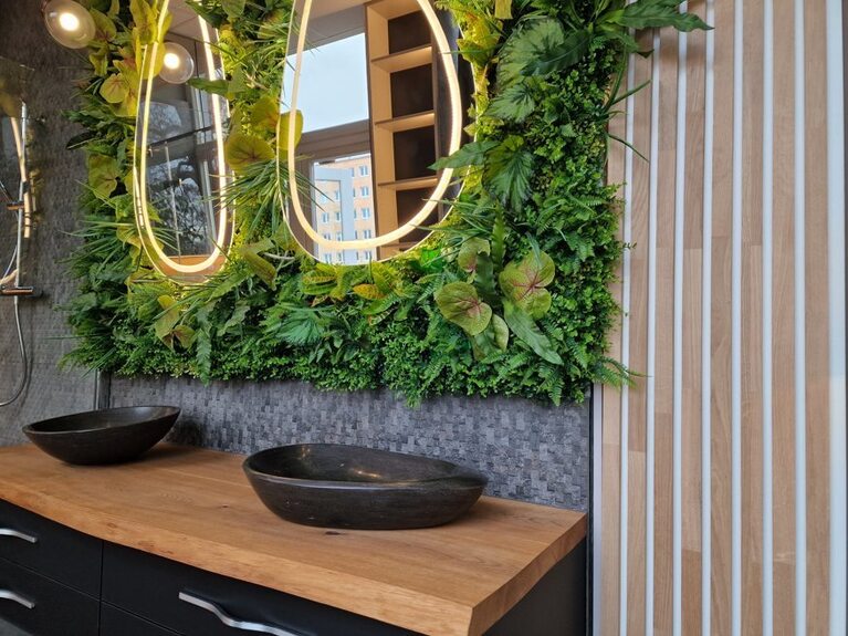 Lamelový SLAT panel masiv dub Masolo 35-15 bílý nosič