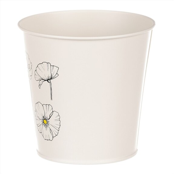 Obal kovový - motiv kvetoucího máku, krémový