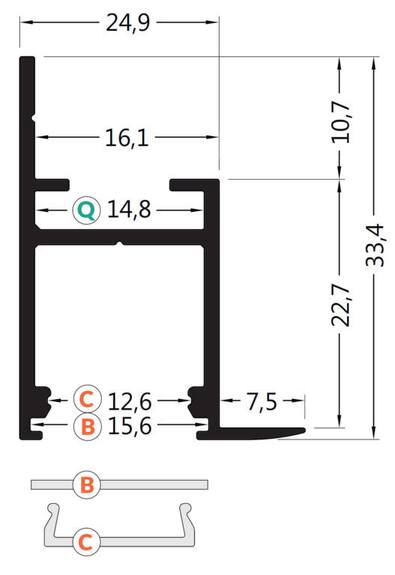 Profil WIRELI FRAME14 BC/Q bílý komaxit 2m