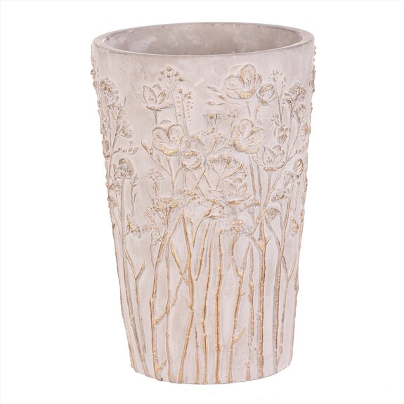 Váza betonová - obal na květiny, barva šedá